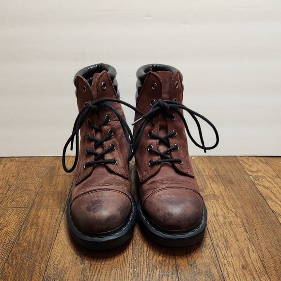 Dr. Martens Burnished Red Alexandra Heeled Boots - Picture 6 of 13